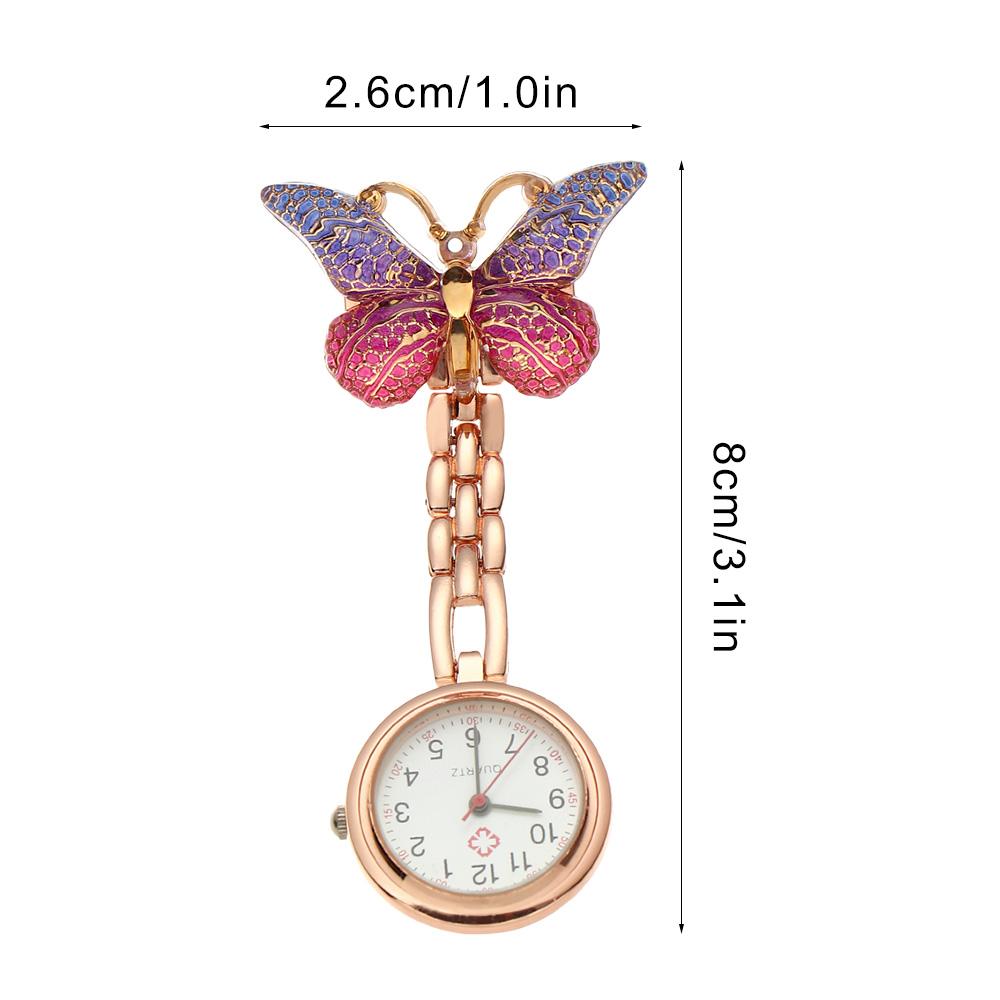 Lovely Pendant Medical Nurse Butterfly Shape Pocket Watch Quartz Clock Nurse Watch