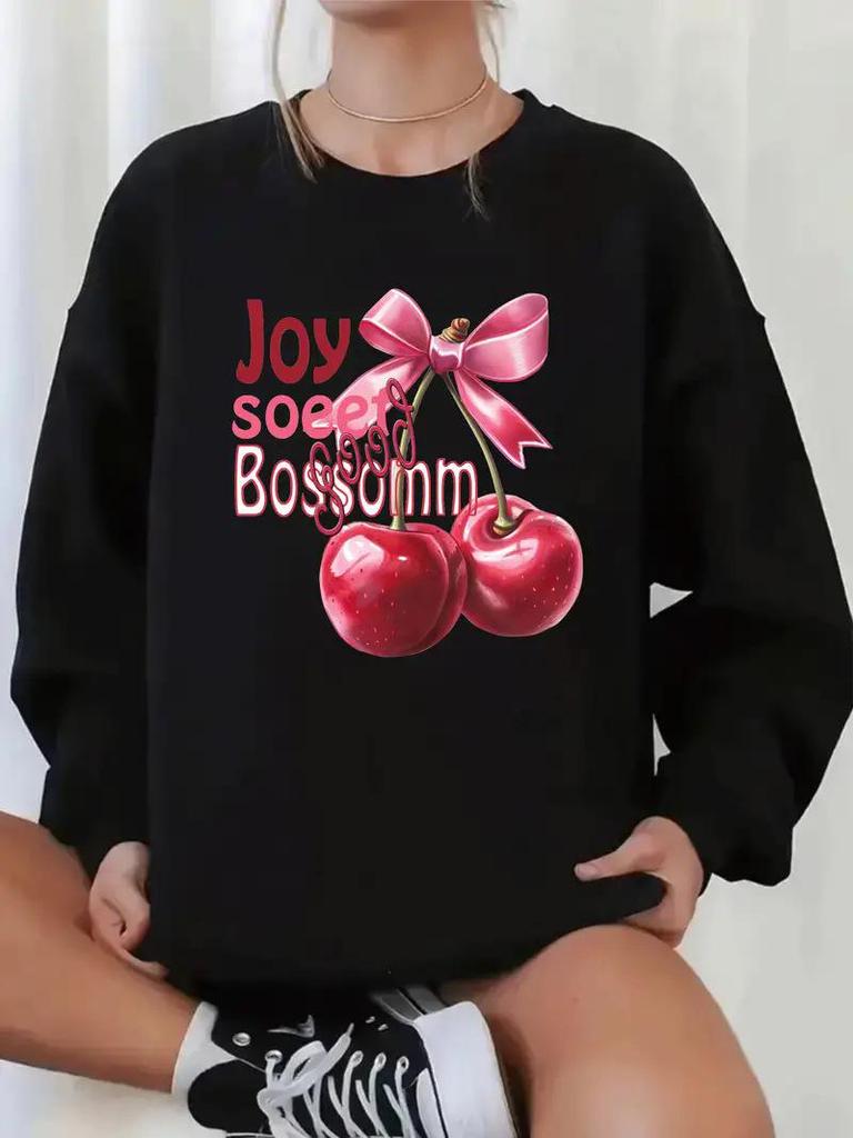 Dámská mikina s třešňovým potiskem - Evropský a americký styl s dopravou zdarma