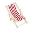 1Pcs 1:12 Dollhouse Miniature Beach Chair Toy Striped Plastic Diy Foldable Deckchair For Dolls Decor