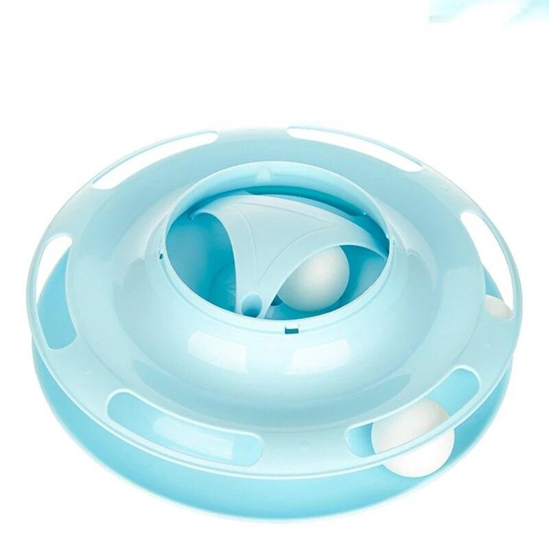 4 Levels Cat Disc Toys Training Amusement Plate Interactive Tower Tracks Cat Intelligence Curious Ball Quadruple Disc Tumble