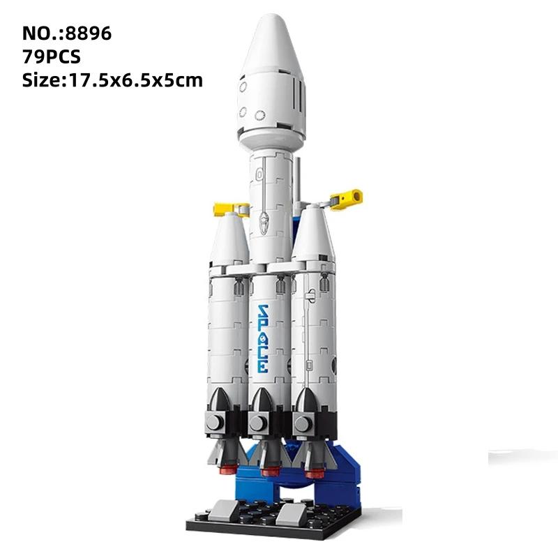 Space Aviation Manned Rocket Building Blocks With Astronaut Figure City Aerospace Puzzle Assembly Model Bricks Children Toys Kid