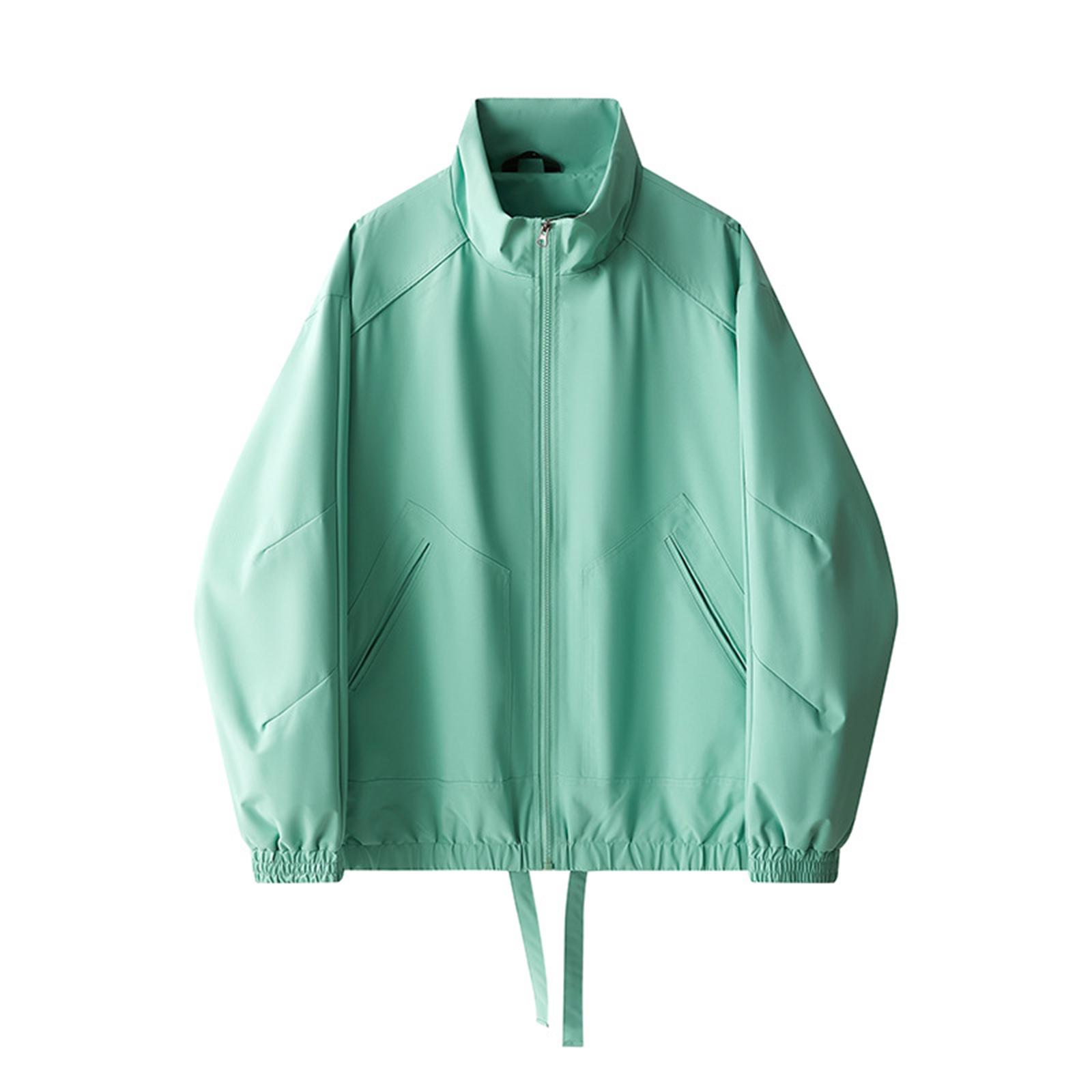 

Мужская однотонная рабочая куртка с воротником-стойкой, повседневная спортивная куртка для активного отдыха, альпинизма, кемпинга M