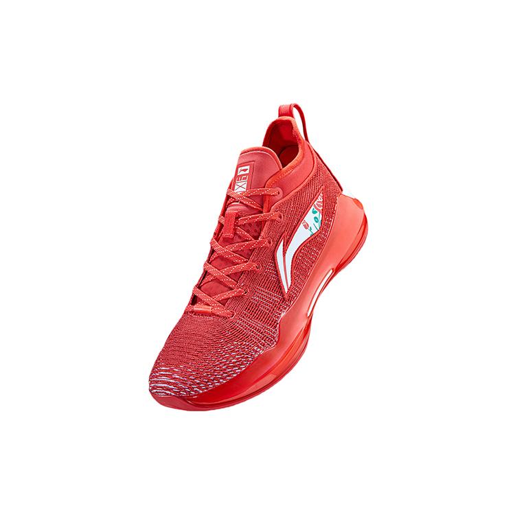 Li Ning YuShuai 13 Basketball Shoes Men's Mid Top Flame Red ABAQ013-3