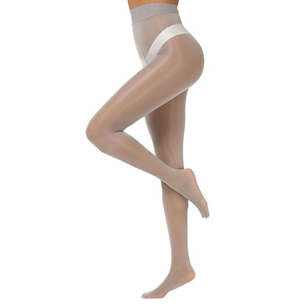 Oil Bright Shimmer Tights 360°Seamless Crotch High-Density Shaping Silk Stockings Wet Look Stretch Shiny Oil Stockings Women