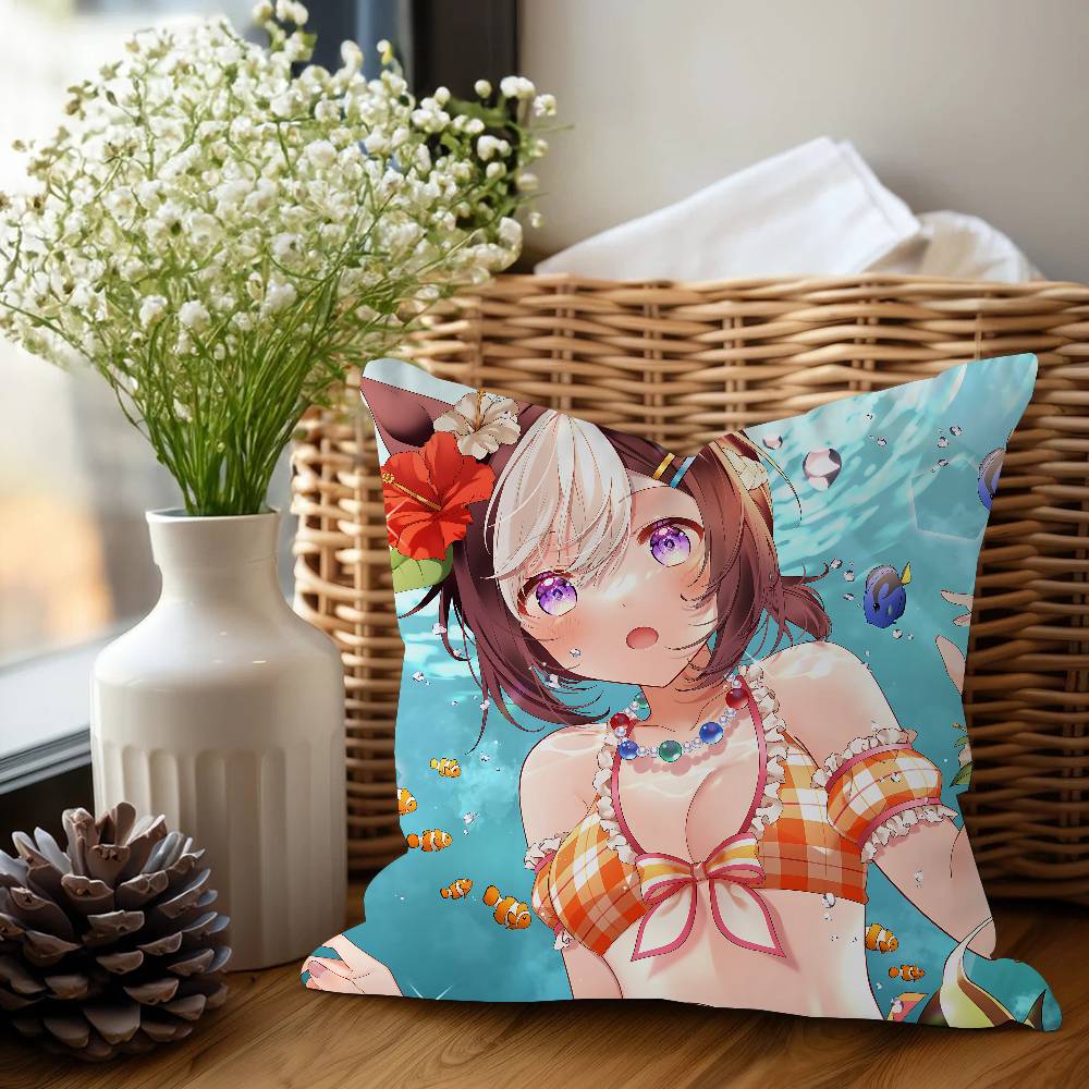 Anime Uma-Musume-Pretty-Derby Special Week Maple Design Cushion Cover Happy Autumn Harvest Decor Holiday Decorati Pillow Cover