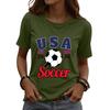 Short Sleeve Blouses for Women Casual USA Soccer Print Womens Short Sleeve Shirts Comfortable Women's Short Sleeve Tops