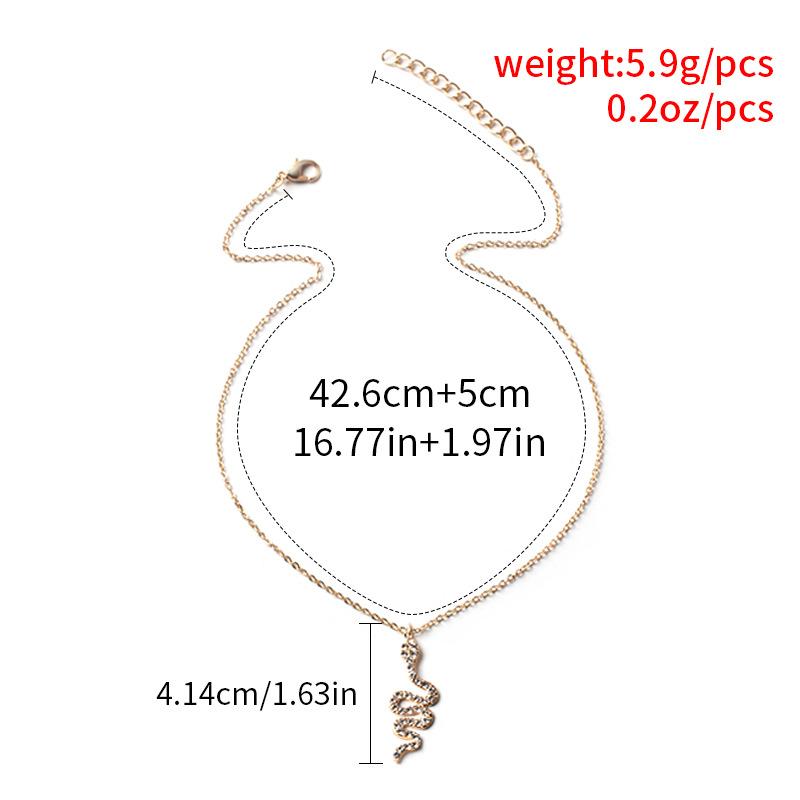 Retro snake pendant wholesale European and American popular jewelry snake element diamond necklace high sense sweater chain women