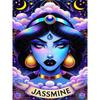 Disney 5D DIY Diamond Painting Princess Jasmine Dark Neon Tarot Style Illustration Full Round Diamond Mosaic Cartoon DogEmbroideryArtPaintingHomeDecor