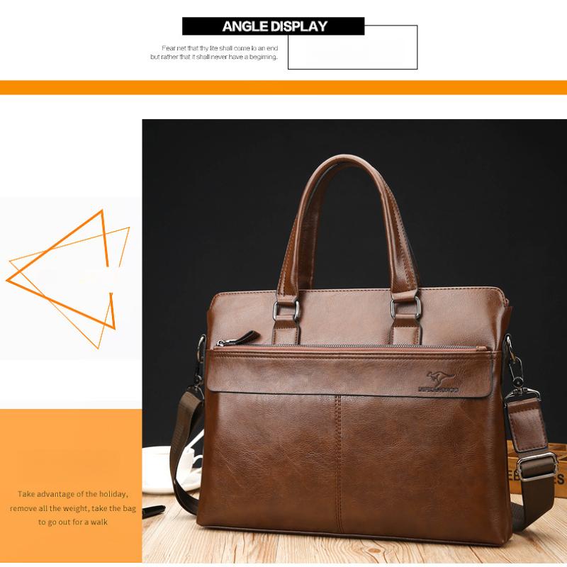 Business Men's Handbags Horizontal and Vertical Briefcases Messenger Large-capacity Shoulder Leather Bags Document Bags