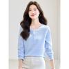La Chapelle Women's Casual Fake Two-Piece Long Sleeve T-Shirt