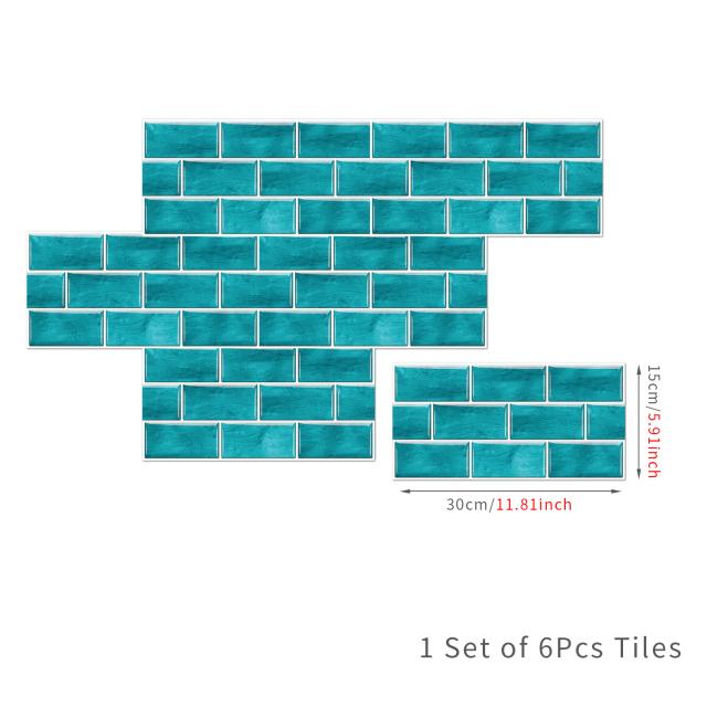 

6 шт. 15x30 см DIY 3D мраморная мозаика наклейки на стену имитация кирпича украшение для спальни водостойкая самоклеящаяся плитка обои декор для кухонного шкафа FG35
