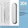 Dental Oral Care Tool Set: Stainless Steel Mouth Mirror, Probe, Tartar Remover, Toothpick