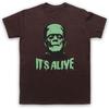 My Icon Men's Frankenstein It's Alive T-Shirt, Brown, XL