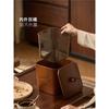 2026 New Chinese Style Wooden Covered Desktop Trash Bin Household Office Table Waste Basket