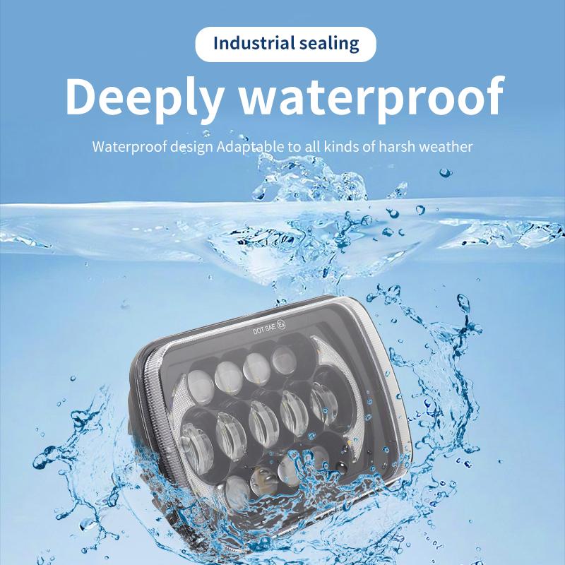 7x6'' 5X7 Inch Led Headlight Square Hi-Lo Beam Halo For Jeep Cherokee XJ Wrangler YJ Motorcycle Car Off-road Truck H6054 H5054