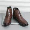 Mode Italienische Marke Herren High Top Stiefeletten Britischer Stil Braun Herren Business Kleiderschuhe Hochwertiges Leder Freizeitschuhe