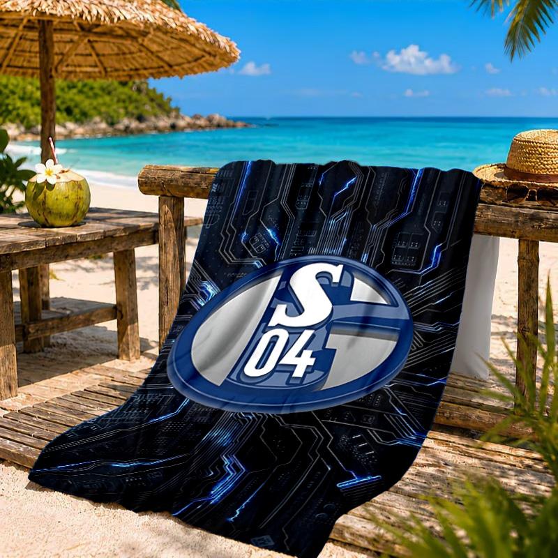 Toalha de Praia Estrela Brilhante do FC Schalke, Secagem Rápida, Fácil de Cuidar, Adequada tanto para Fitness quanto para Férias na Praia, Essencial Esportivo