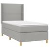 3131881 vidaXL Lit à sommier tapissier avec matelas Gris clair 90x200 cm Tissu