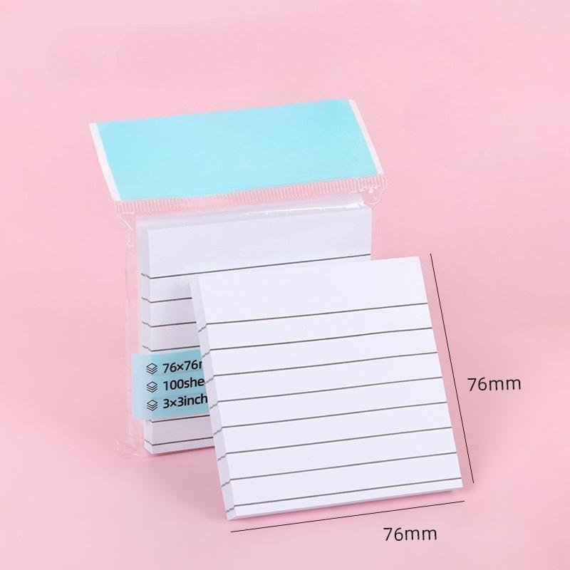 Colored Horizontal Line Sticky Notes Students Multifunctional Removable Note Paper Office Notes Memos Message Sticker Stationery