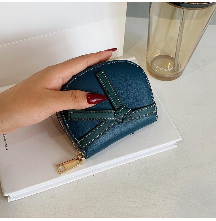 

Короткая сумка для карточек с ретро-текстурой, простая и универсальная, женская сумка для карточек с мелочью синий