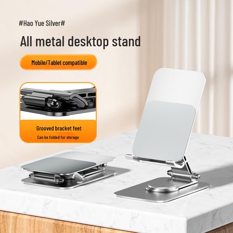 Adjustable Foldable All-Metal Tablet & Phone Stand for Live Streaming and Desktop Use