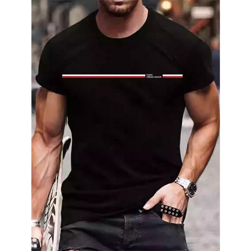 Summer Round Neck 3D Print Top Fashionable Casual Short Sleeved Men's T-shirts