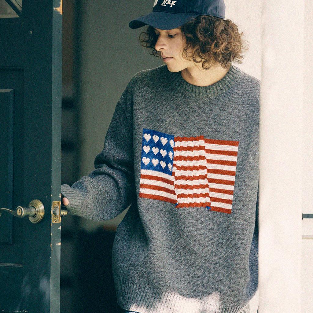 CONICHIWA bonjour Flag Knit (Charcoal)