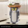 Tom & Jerry Cartoon Glass Side Table & Stool Set
