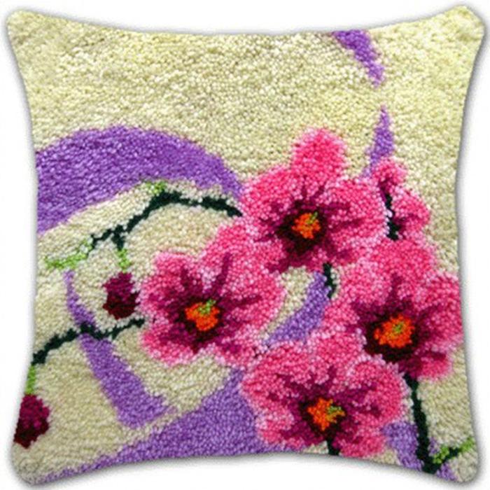 Latch Hook Rug Kits Pillowcase Flower Plants Series Pillow Material Package Handcraft Latch Hook Kits Embroidery Cushion Decor