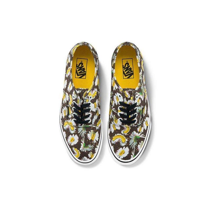 Vans Authentic Distorted Daisy Print Low Top Sneakers Unisex Black Multi VN0A5HZS9FV