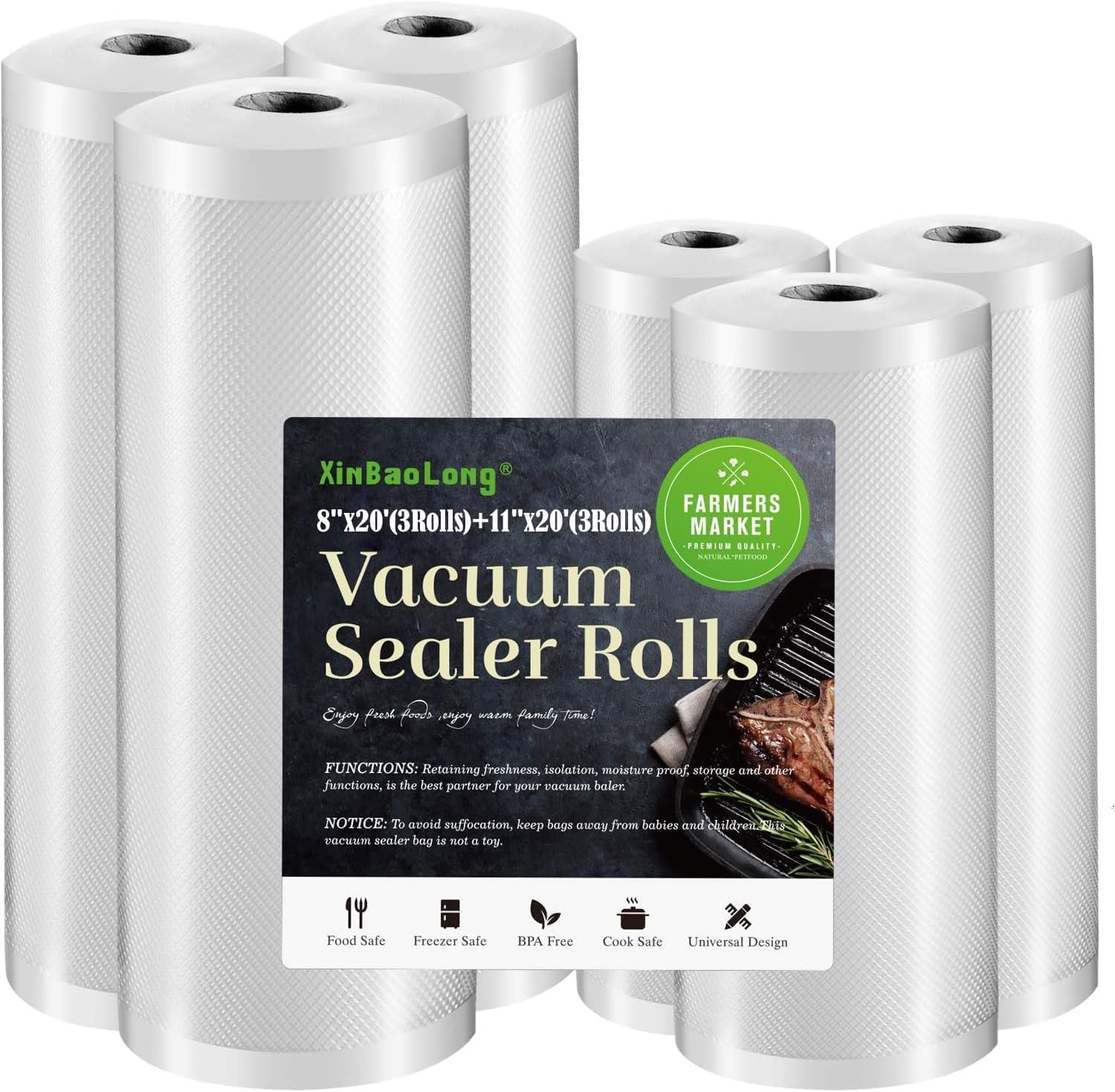 Sealer Bags For Food: - Commercial Free Bag Rolls - Durable Cut-to- United States
