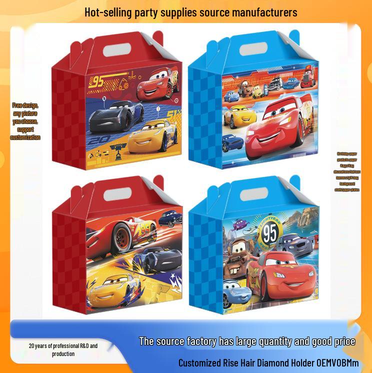 Scatole Regalo Caramelle e Trombe di Carta a Tema Compleanno Auto Disponibili