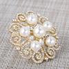 DIEZI Luxury Elegant Pearl Crystal Brooches For Women Wedding Bridal Sweet Cute Flower Rhinestone Brooch Bouquet Accessories