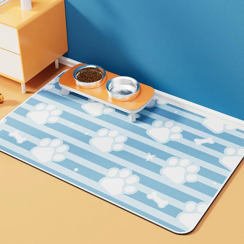 

Pet Feeding Mat Absorbent Dog Mat for Food and Water Bowl Pet Placemat No Stains QuickDry Cat Mat Puppy Dog Accessories Supplies 30x40cm