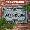 Vintage Metal Bathroom Sign Farmhouse Wall Decor Rustic Porch Art Durable Holiday Gift