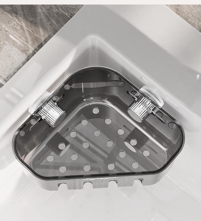 Corner Sink Storage Rack - Multi-functional Sponge & Dish Organizer with Suction Cup Wall Mount