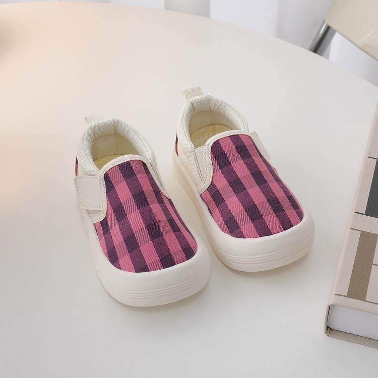 

Children Canvas Shoes Boy S Low Top Soft Sole Casual Shoes Girls Fashion Checkered Nonslip Canvas Shoes Size 21