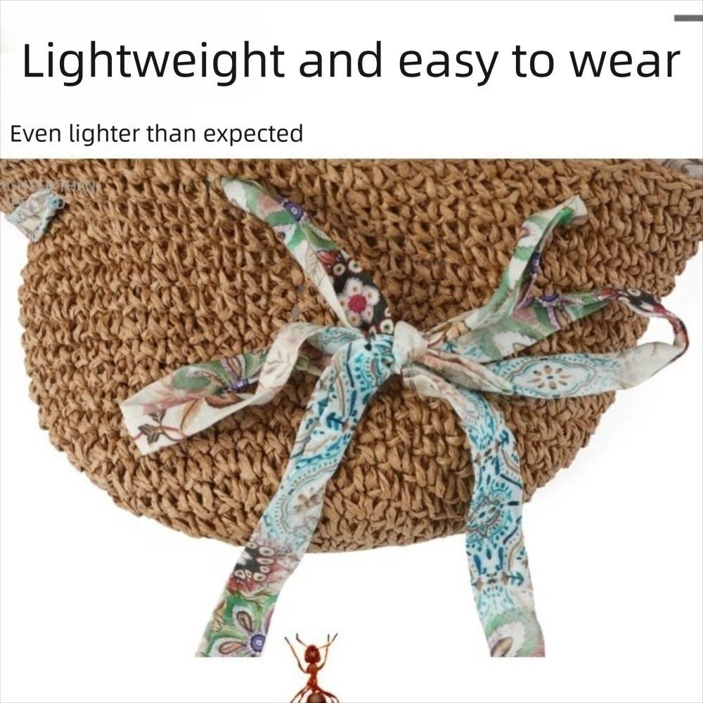 Grass Hat Large Brim Straw Hat Foldable Exquisite Flower Sun Protection Hat Uv Protection Breathable Beach Hat Beach