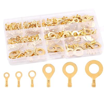 150 ks Sada kulatých terminálů M3 M4 M5 M6 M8 M10 Sada konektorů Mosaz