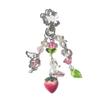 Cute strawberry bow keychain y2k coquettish fairytale lily of the valley keychain 2023