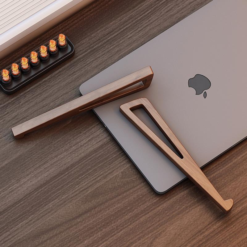 Set mit 1 tragbarem, faltbarem Holz-Laptop-Ständer zur Laptop-Kühlung, dreieckiges Belüftungsdesign, Büroaccessoires