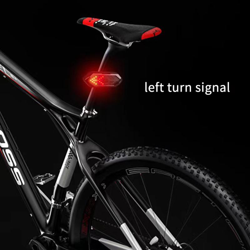 1 Pcs Bike Turn Signal Taillight Usb Rechargeable Remote Control Ultra Bright For Night Cycling