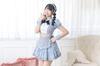 Clearstone Lyrical Palette Cosplay Halloween Idol Tweed Maid Dress for Women, Blue