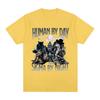 Human By Day Sigma By Night Funny Wolf Graphic T Shirt Men Women Casual Cotton Short Sleeve Oversized T-shirts Streetwear Unisex