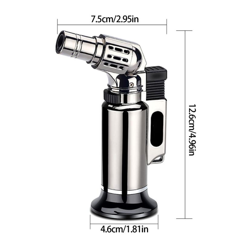 Adjustable Flame Refillable Lighter With Safety Lock And Metal Design For Craft Project Hiking Camping Ignition Gear