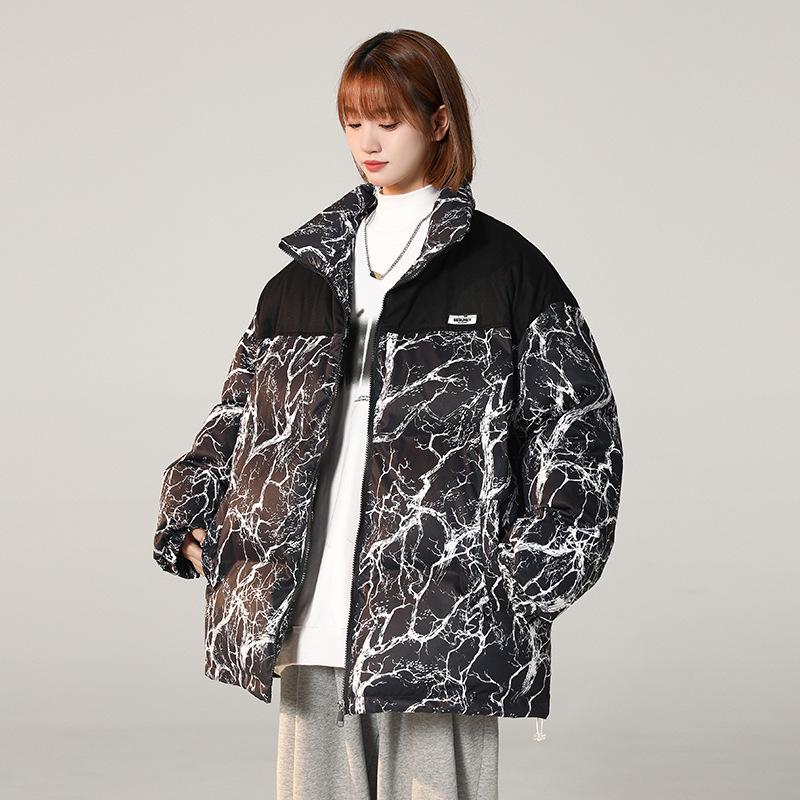 

Модное мужское зимнее хлопковое пальто: Хип-хоп корейский стиль, свободный крой, нейтральный, кардиган на все случаи жизни L чёрный