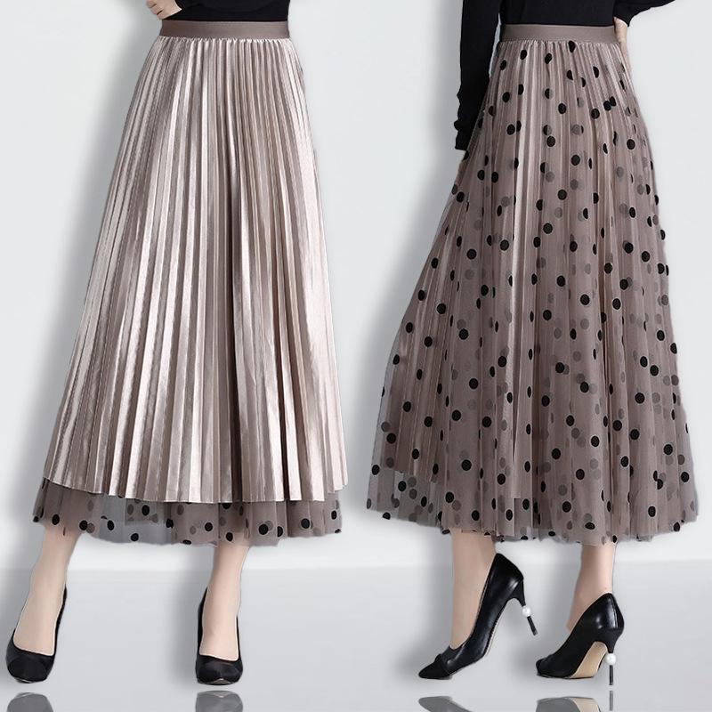 Dámská síťovaná květinová sukně, jaro/léto, krajková, flockovací, velká swingová, elastická, s vysokým pasem, módní elegantní áčková sukně, poloviční sukně