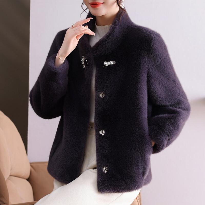 Elderly Women's Loose Winter Down Cardigan Jacket