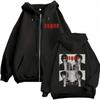 Felpa con cappuccio e zip Singer Sombr You Are The Reason Tour Print Manica Lunga Larga Vintage Zip-Up Giacca Moda Hip-hop Uomo Donna