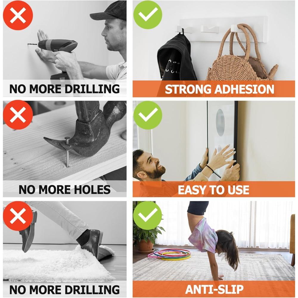 Upgraded Nano Double Sided Adhesive Tape with Grid, 1mm Thick, Waterproof and No-Trace for Multiple Uses